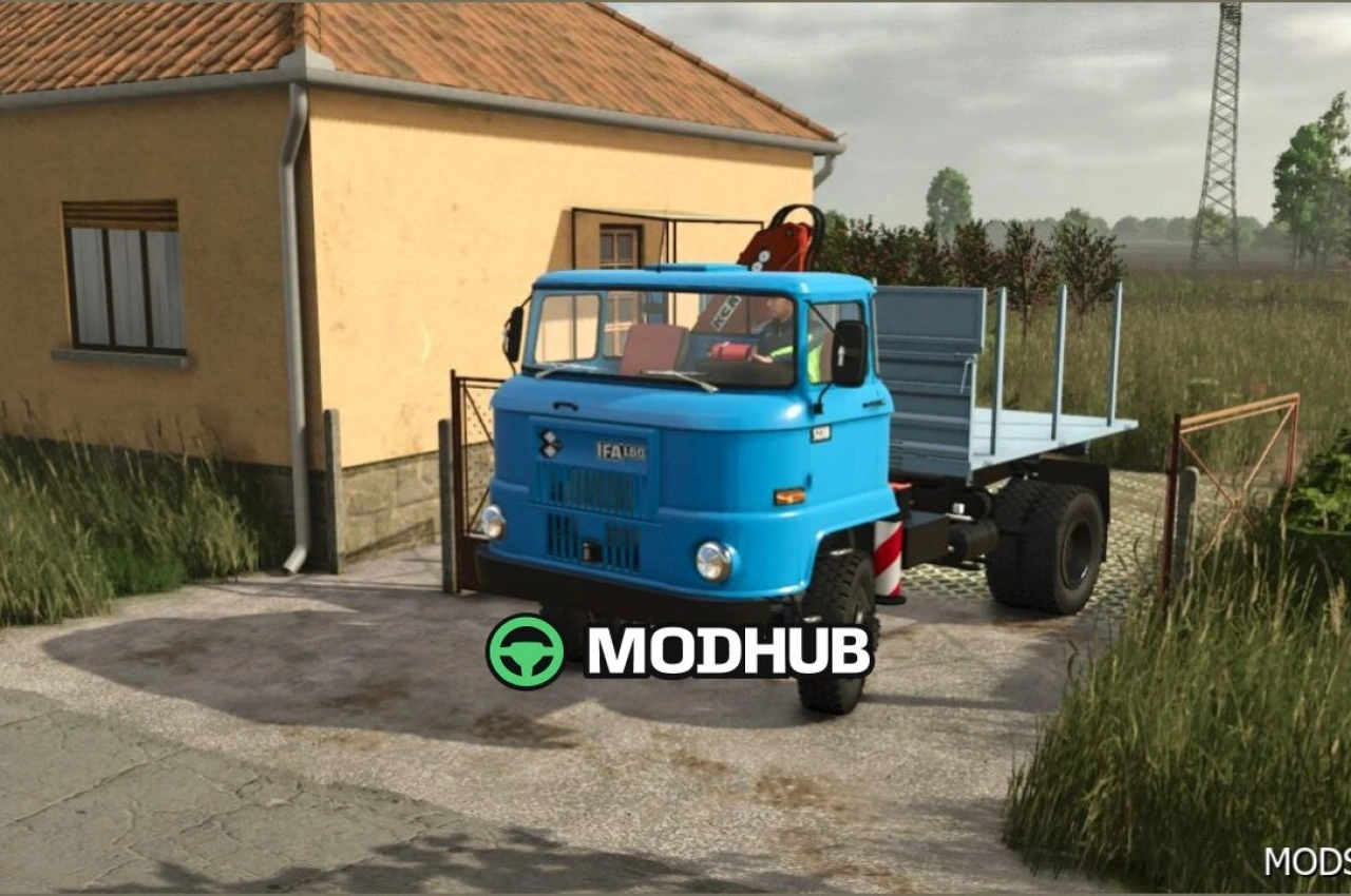 Вантажівка IFA L60 Short + KCR Crane для Farming Simulator 25