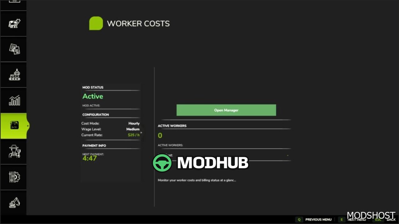 Realistic Worker Costs Mod for Farming Simulator 25