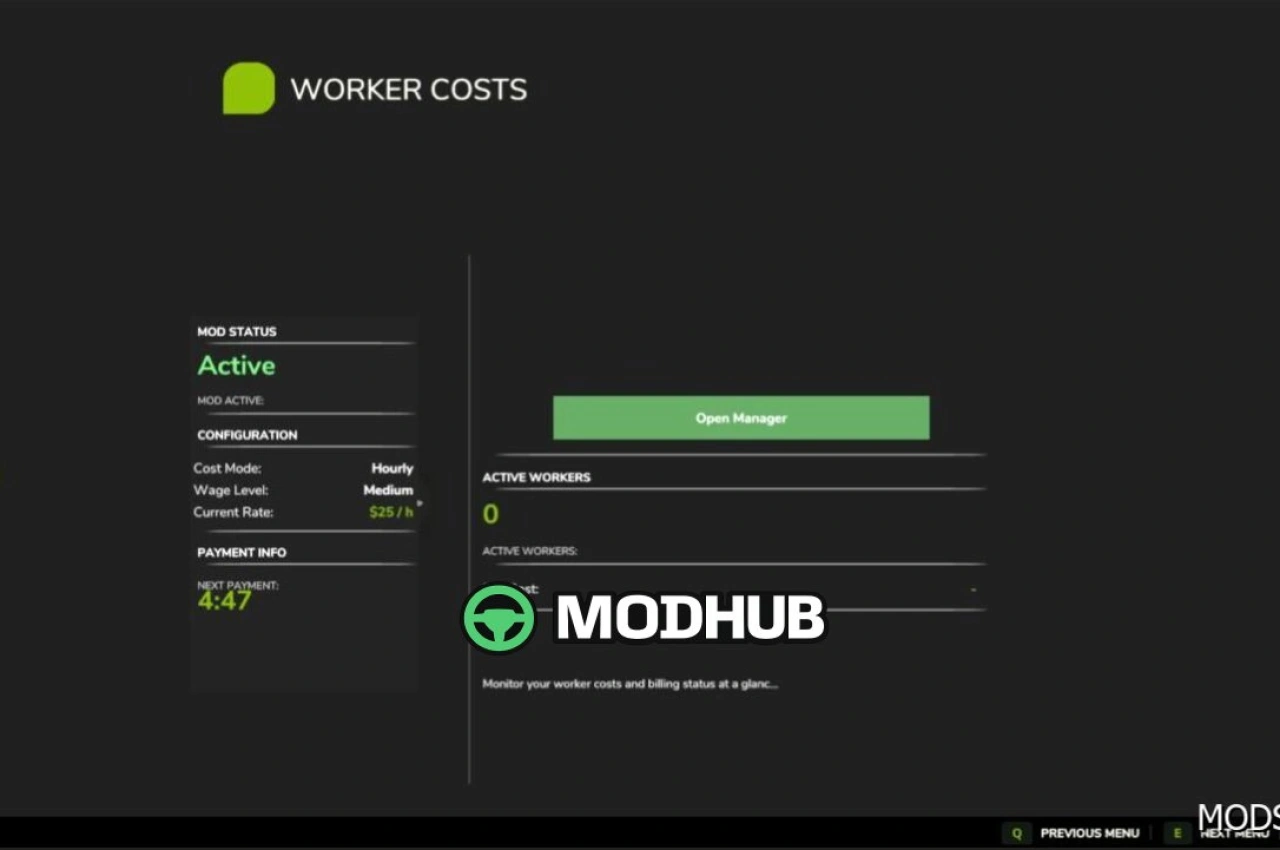 Мод Реалістичні витрати на робітників для Farming Simulator 25