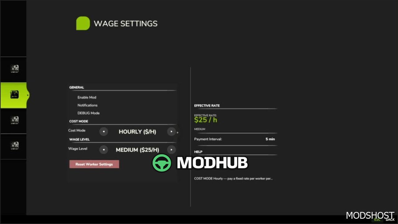 Realistic Worker Costs Mod for Farming Simulator 25