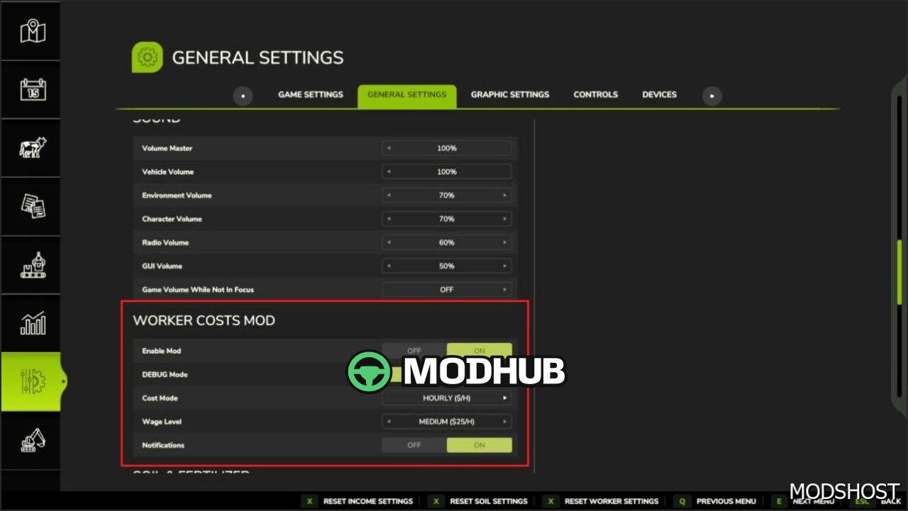 Realistic Worker Costs Mod for Farming Simulator 25