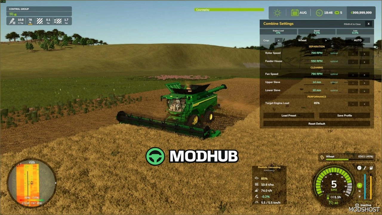 Мод Realistic Harvesting V1.4.3.1 для Farming Simulator 25