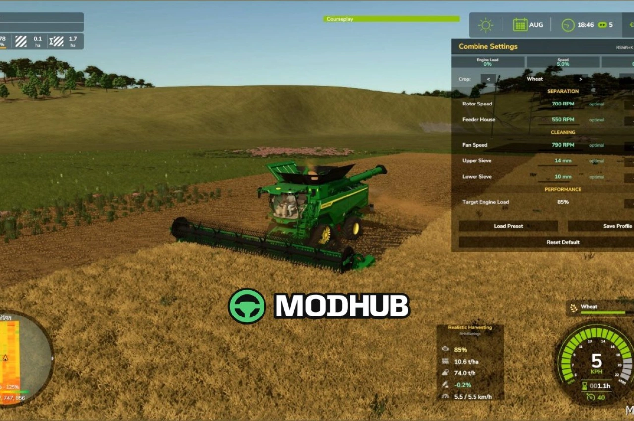 Мод Realistic Harvesting V1.4.3.1 для Farming Simulator 25