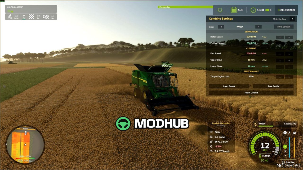 Мод Realistic Harvesting V1.4.3.1 для Farming Simulator 25
