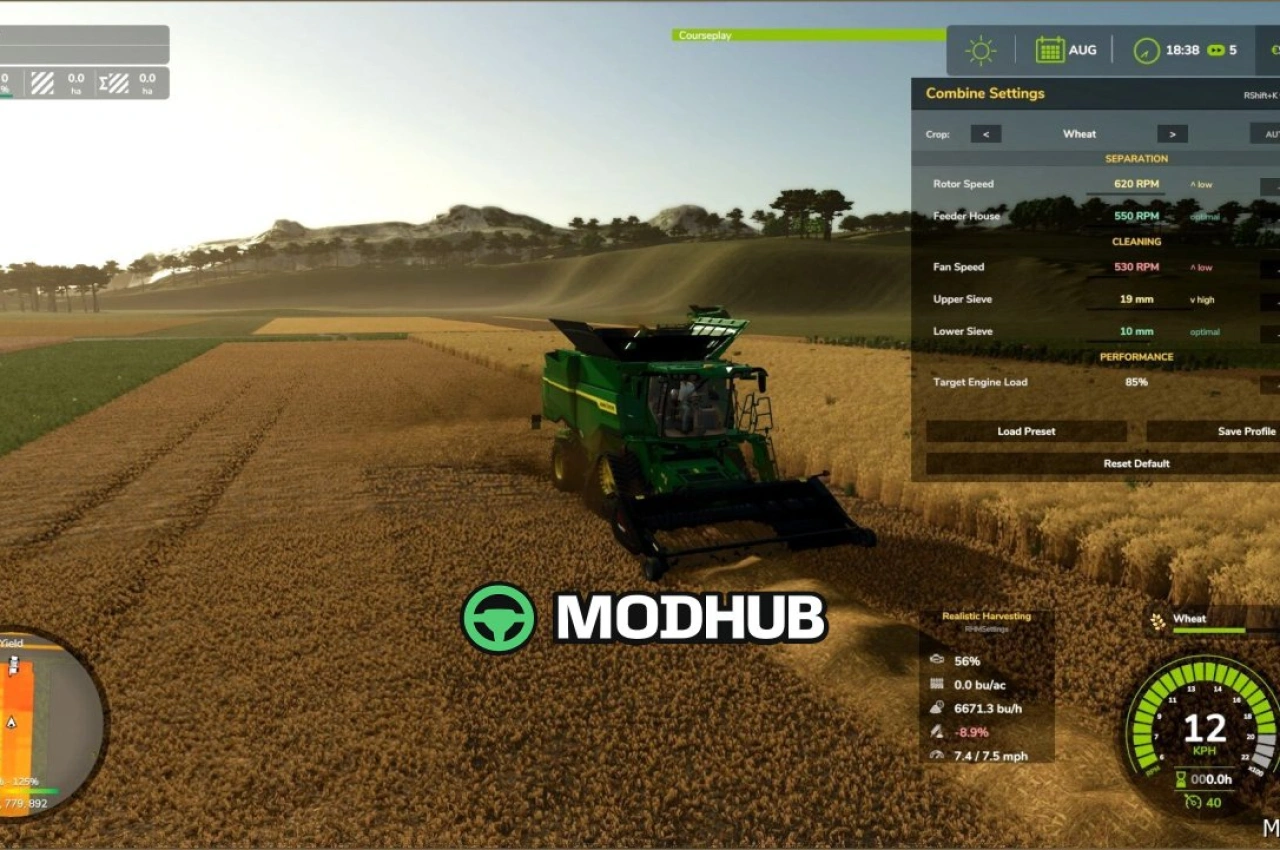 Мод Realistic Harvesting V1.4.3.1 для Farming Simulator 25