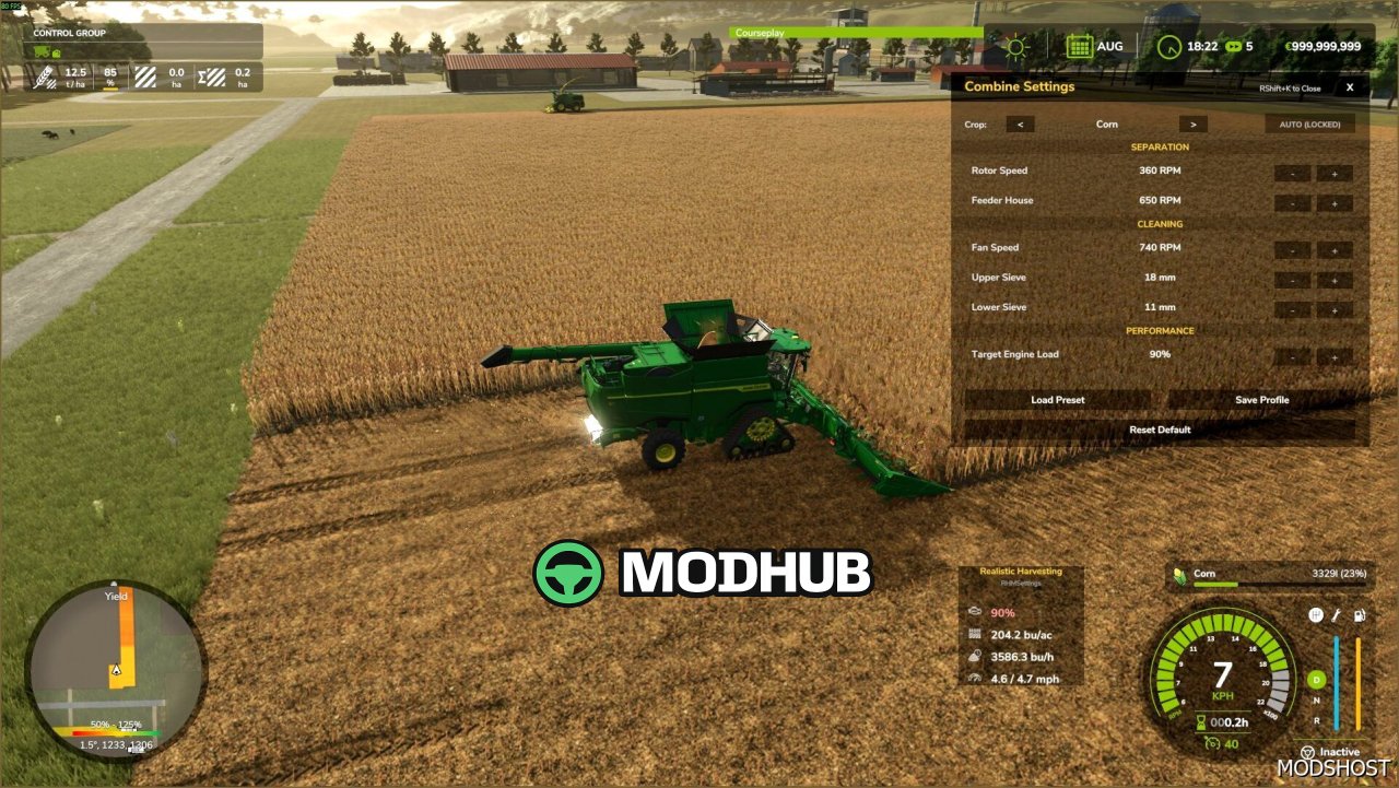 Мод Realistic Harvesting V1.4.3.1 для Farming Simulator 25