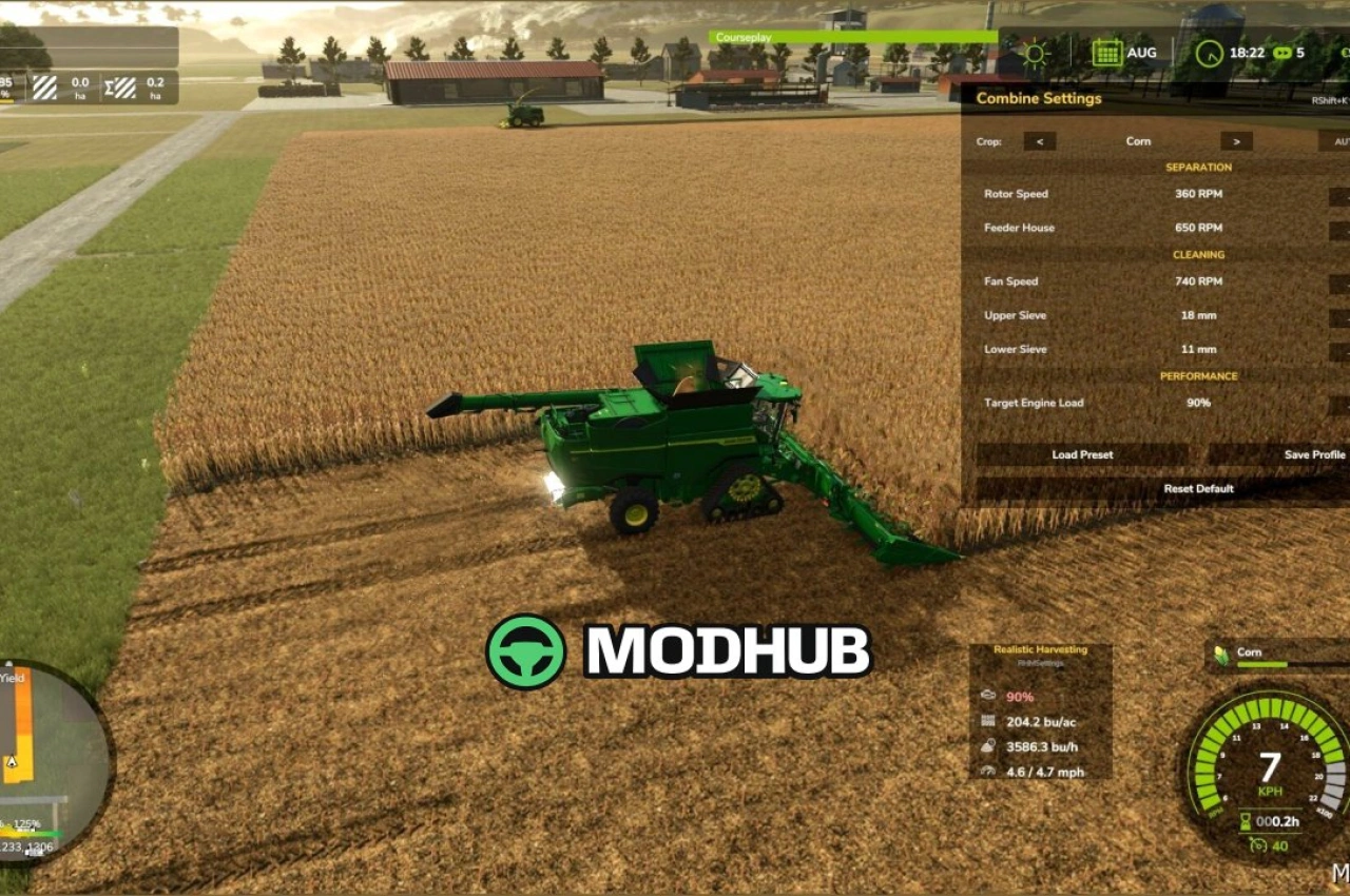 Мод Realistic Harvesting V1.4.3.1 для Farming Simulator 25