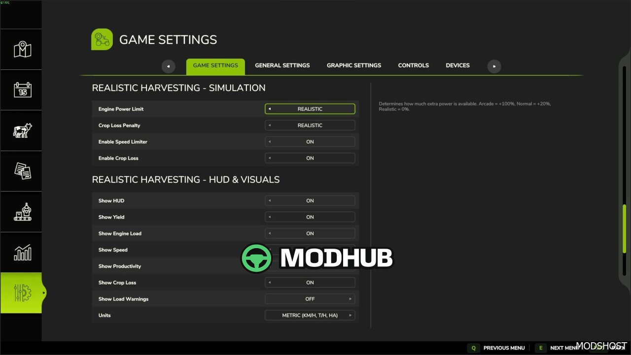 Мод Realistic Harvesting V1.4.3.1 для Farming Simulator 25