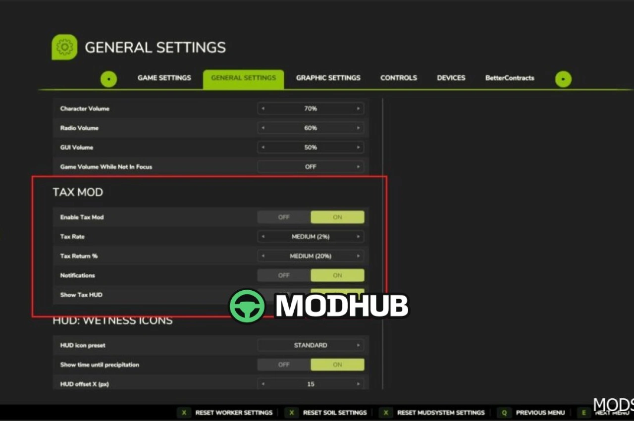 Мод податків для Farming Simulator 25
