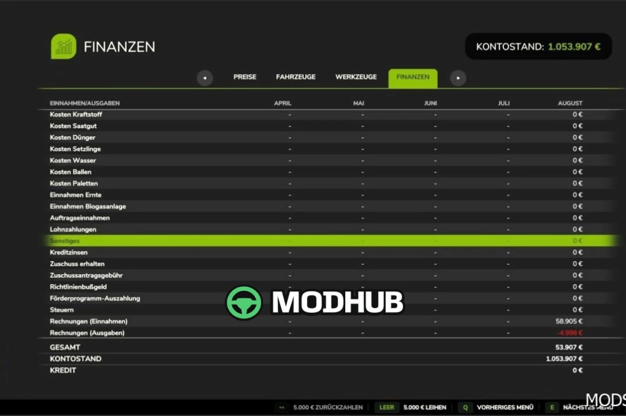 Система рахунків Invoice для Farming Simulator 25