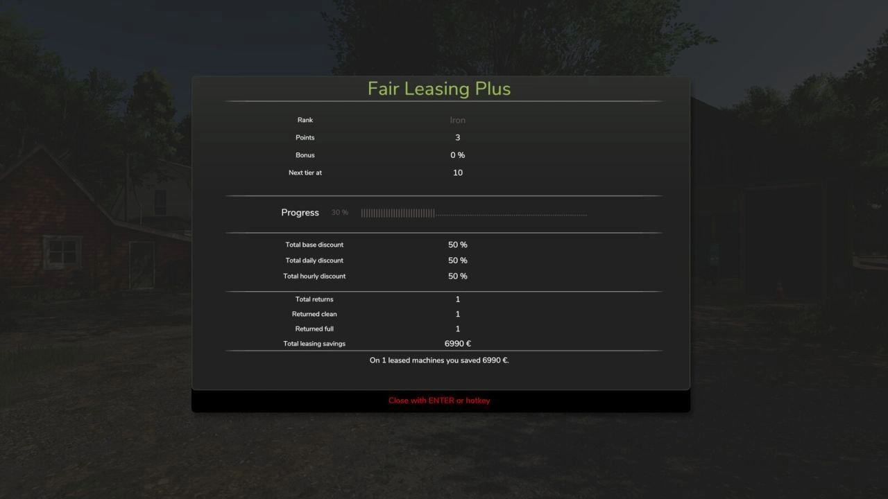 Система лізингу Fair Leasing Plus для Farming Simulator 25