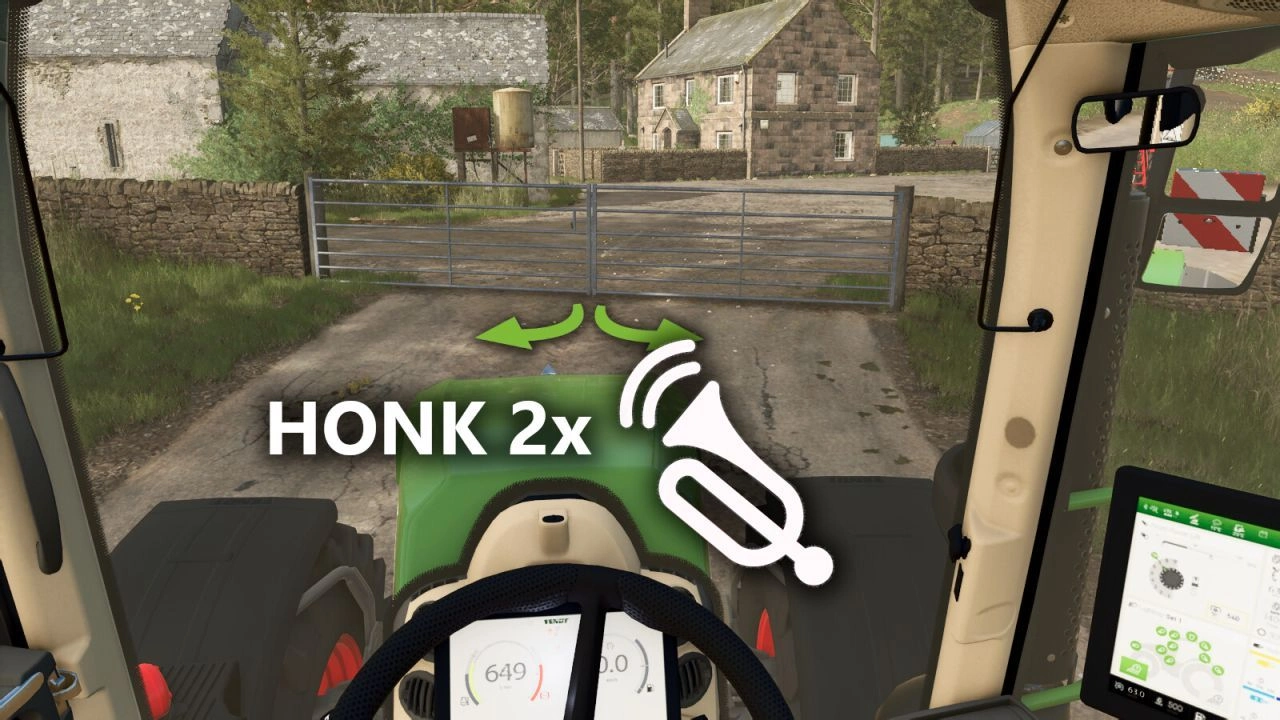 Мод відкриття воріт Honk To Open The Gates для Farming Simulator 25