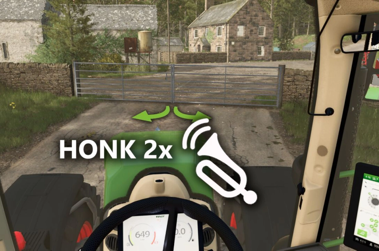 Мод відкриття воріт Honk To Open The Gates для Farming Simulator 25