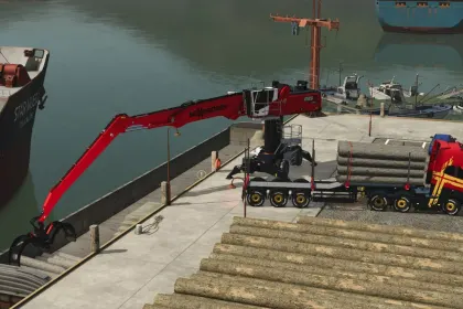 Потужний Перевантажувач Sennebogen 835G Hybrid для Farming Simulator 25 — Гібрид, Купа Опцій і Точний Контроль — 1