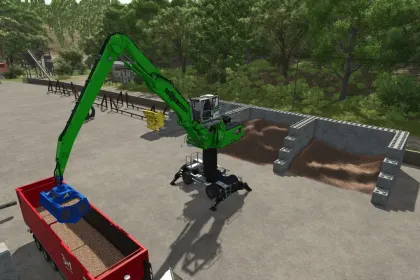 Потужний Перевантажувач Sennebogen 835G Hybrid для Farming Simulator 25 — Гібрид, Купа Опцій і Точний Контроль — 2