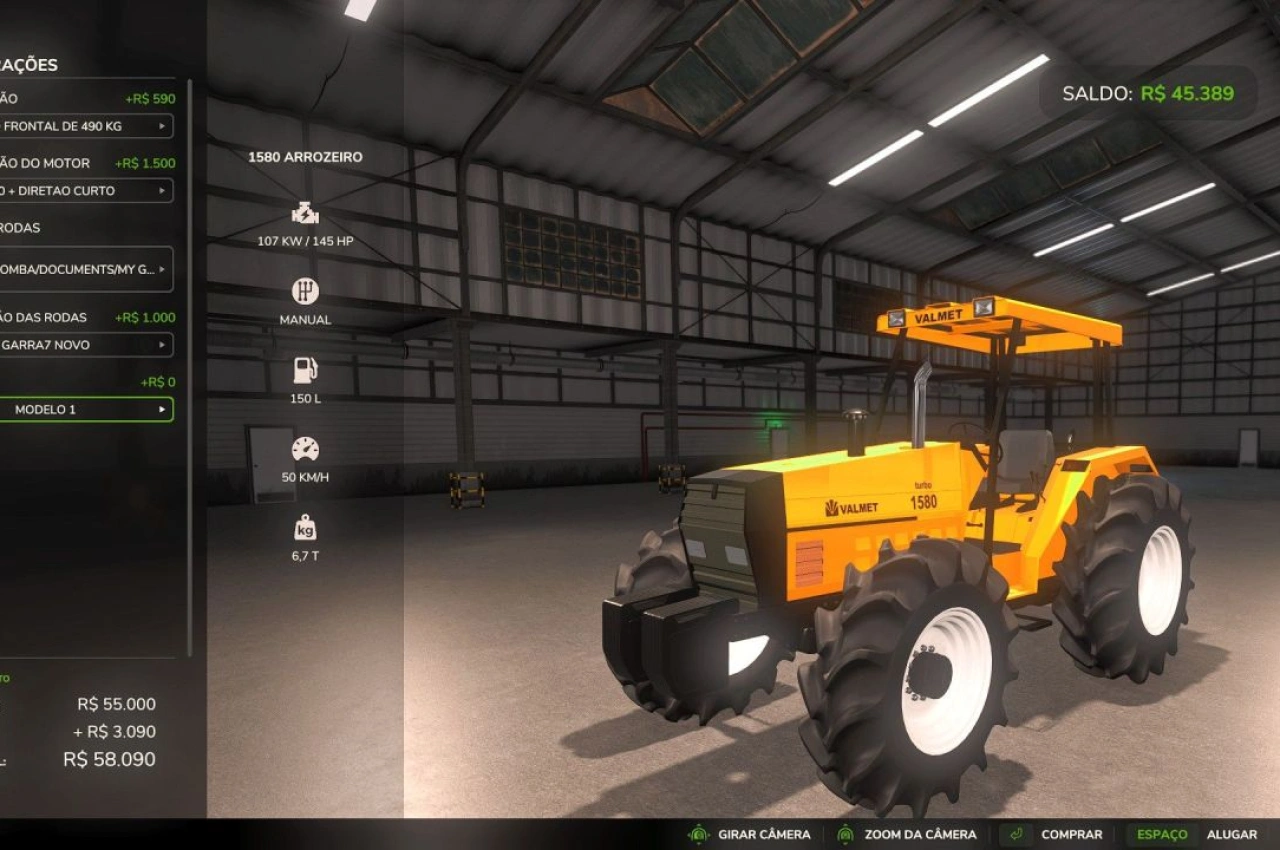 Трактор Valmet 1580 для Farming Simulator 25