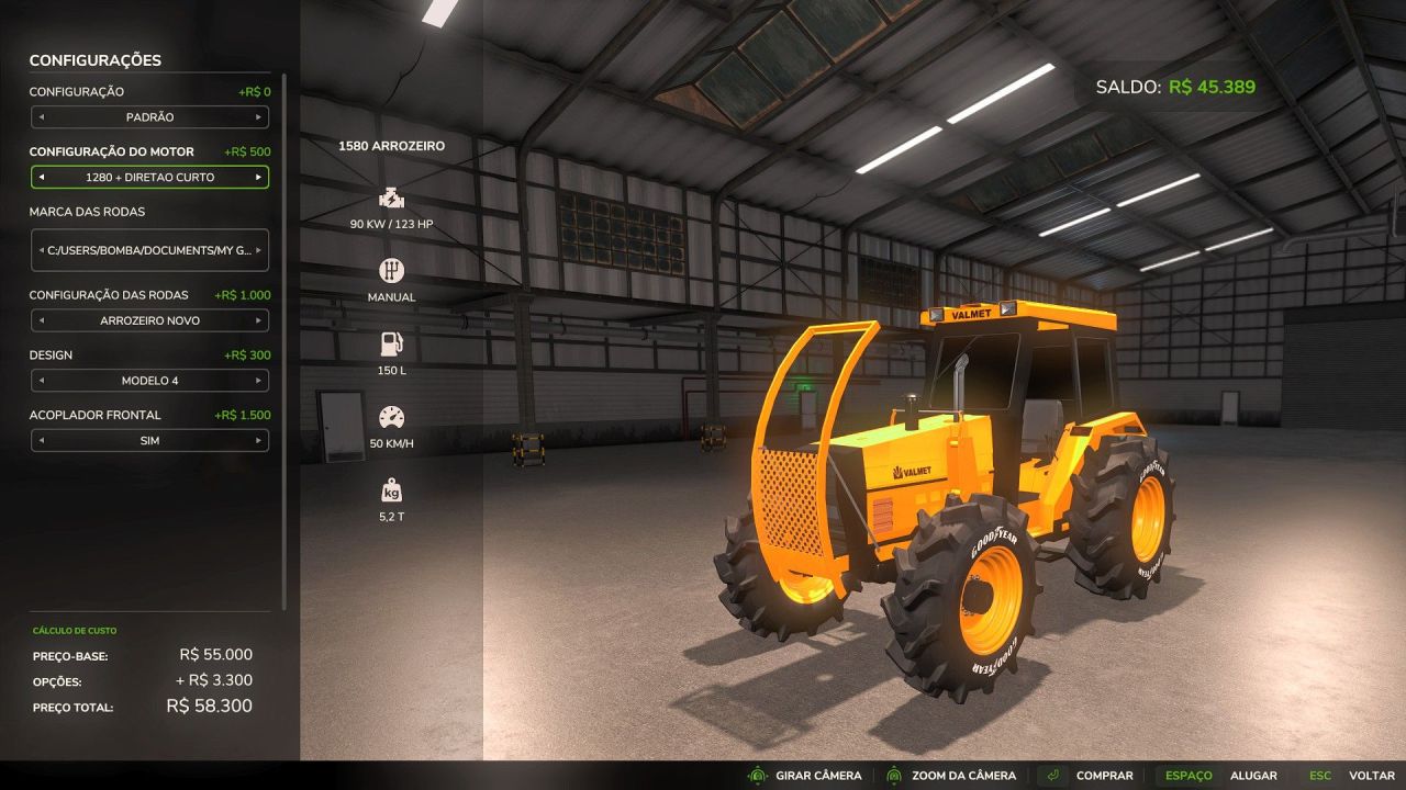 Трактор Valmet 1580 для Farming Simulator 25
