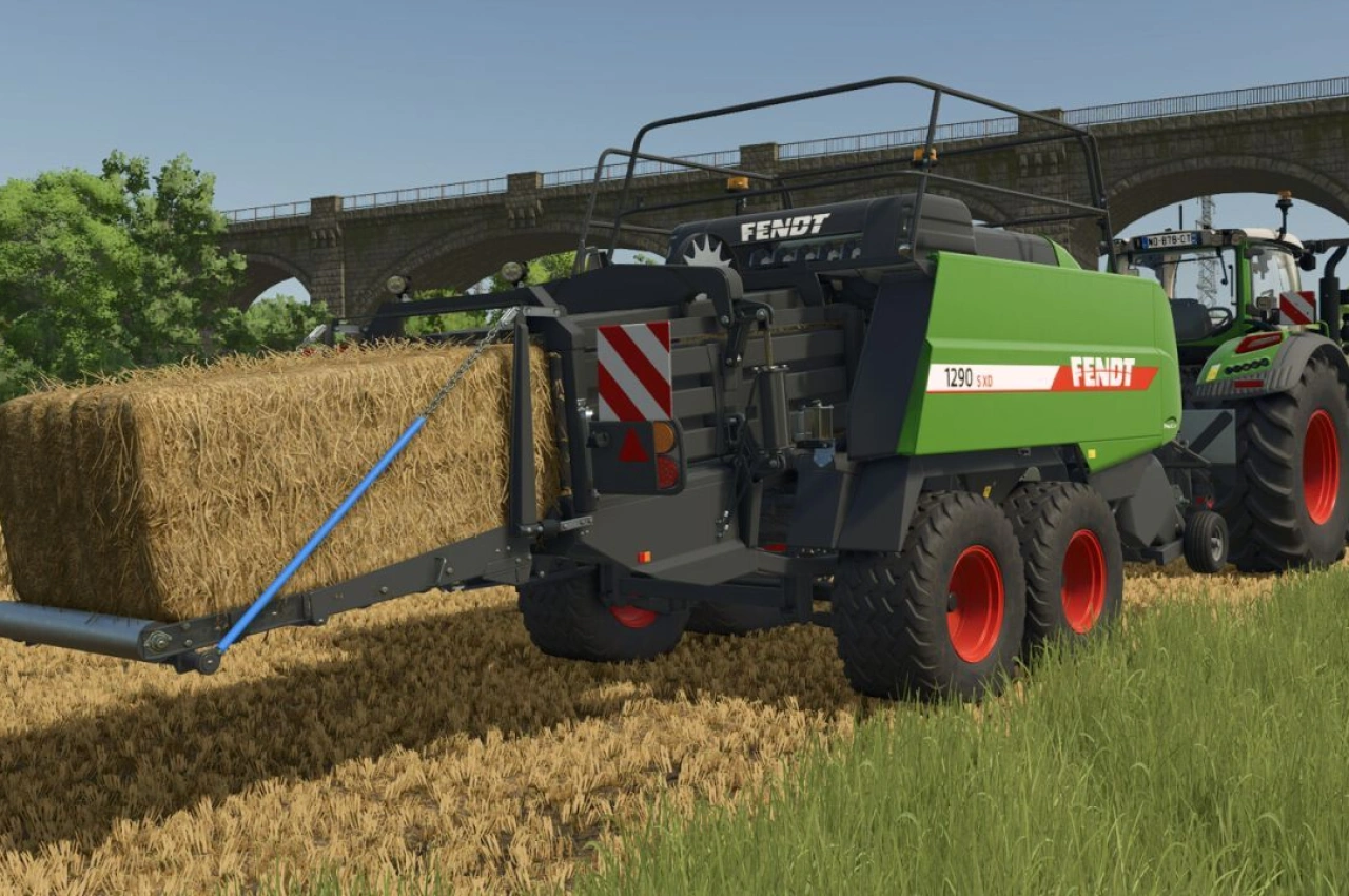 Прес-підбирач Fendt 1290 S XD Procut для Farming Simulator 25