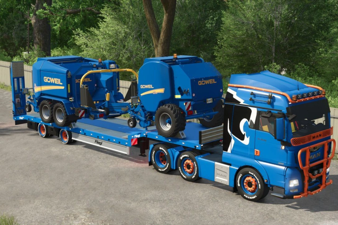 Пакет низькорамних причепів Fliegl SDS для Farming Simulator 25