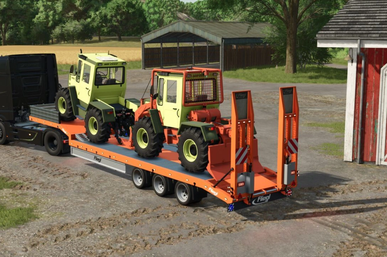 Пакет низькорамних причепів Fliegl SDS для Farming Simulator 25