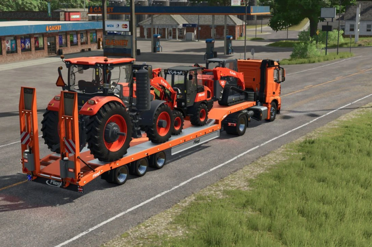 Пакет низькорамних причепів Fliegl SDS для Farming Simulator 25