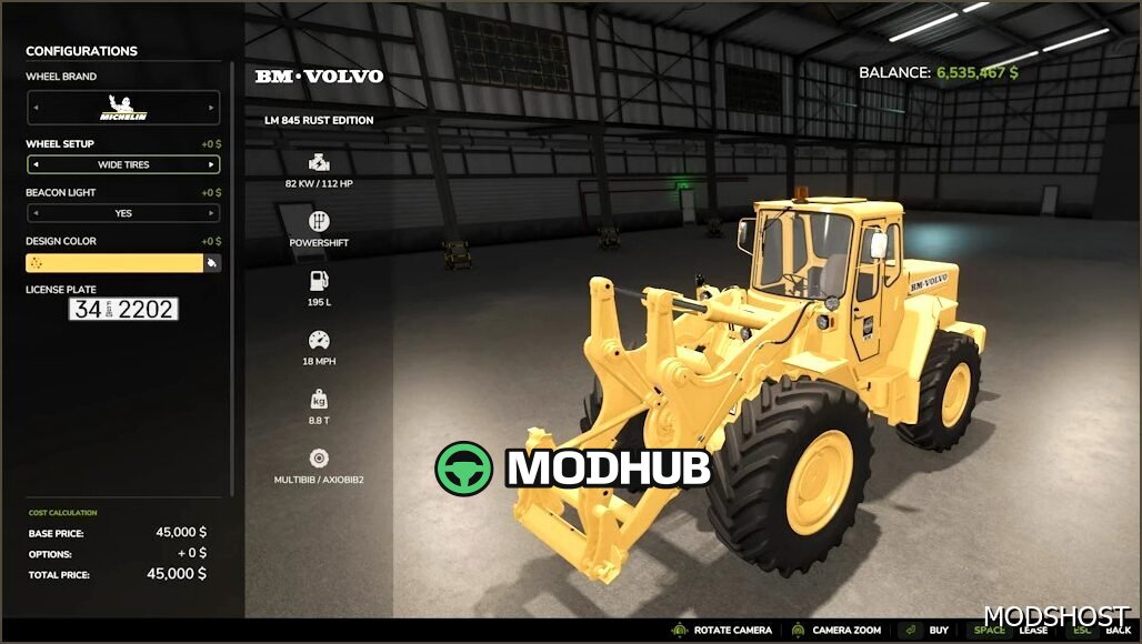 Екскаватор Volvo LM 845 Rust Edition для Farming Simulator 25