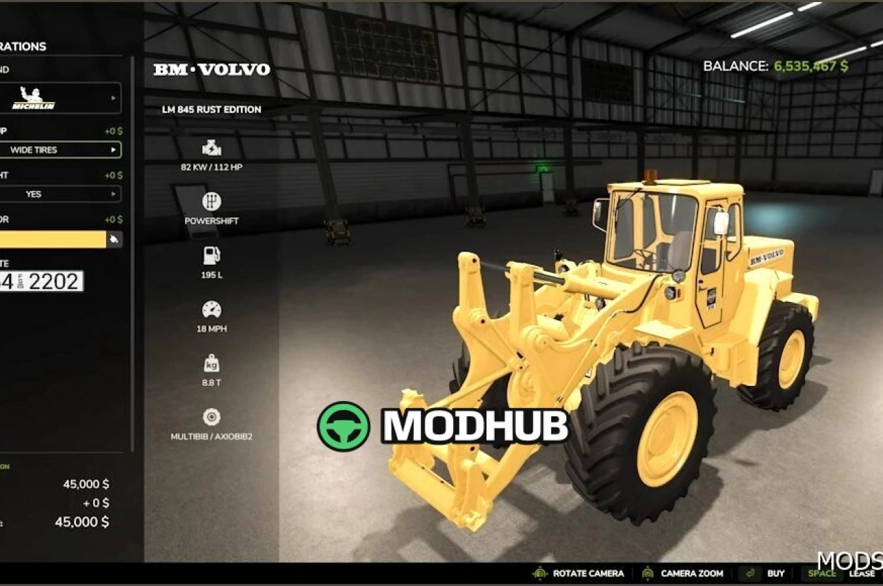 Екскаватор Volvo LM 845 Rust Edition для Farming Simulator 25