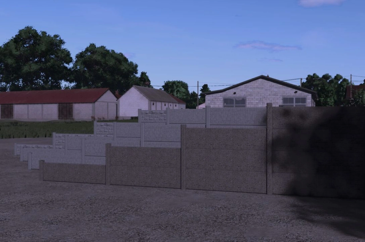 Пакет бетонних огорож для Farming Simulator 25