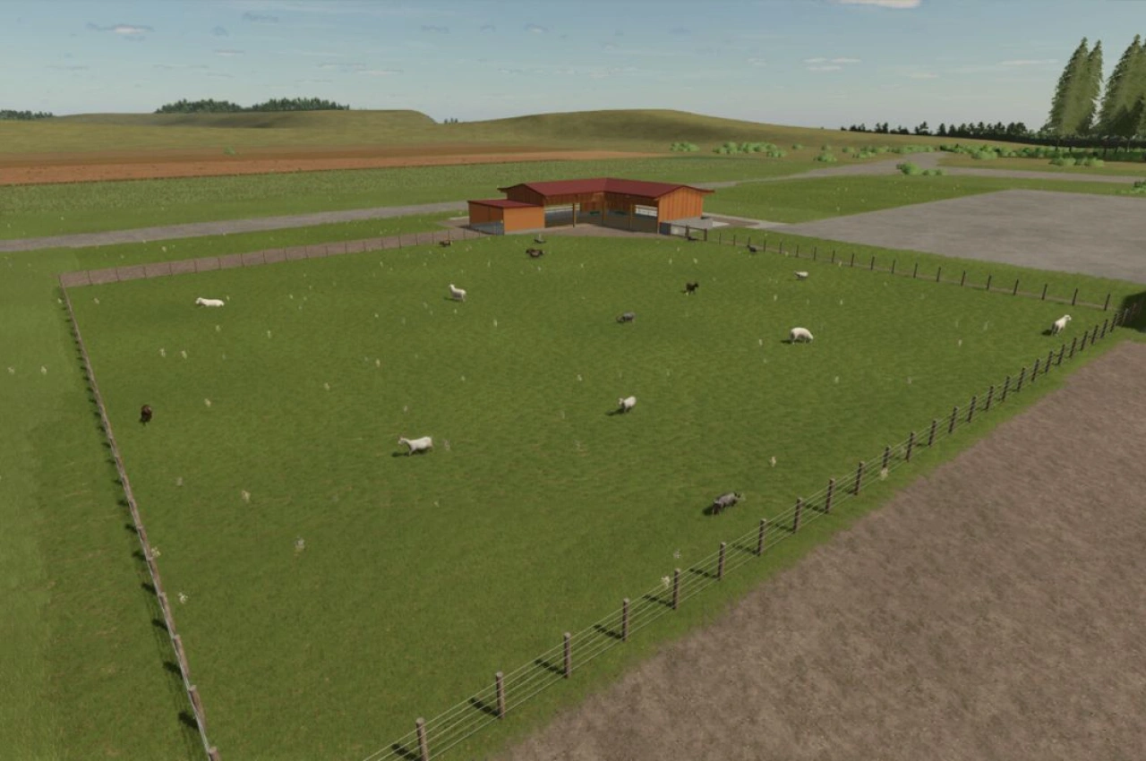 Будівля для овець L-образна для Farming Simulator 25