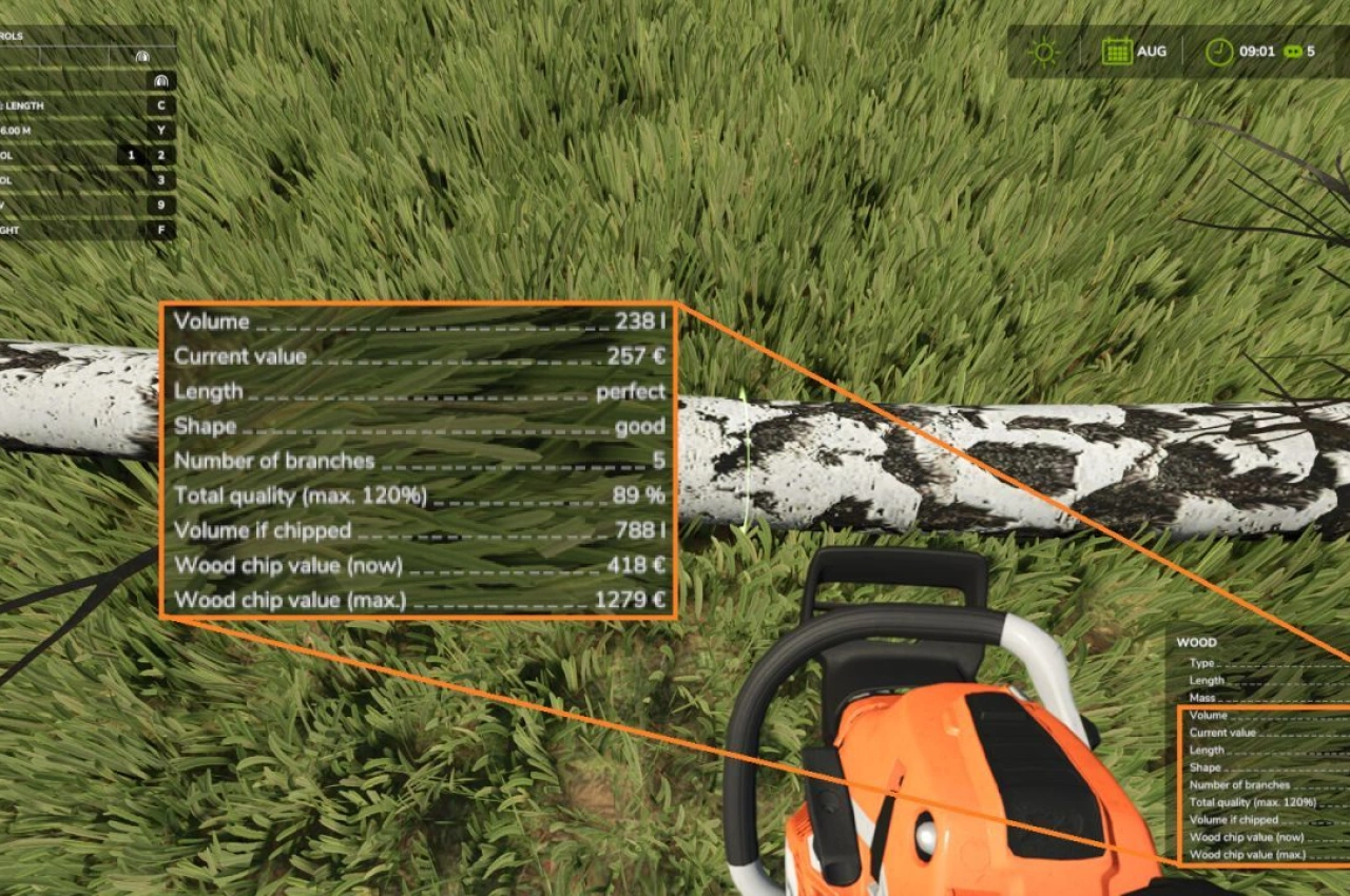 Допоміжний мод для лісозаготівлі для Farming Simulator 25