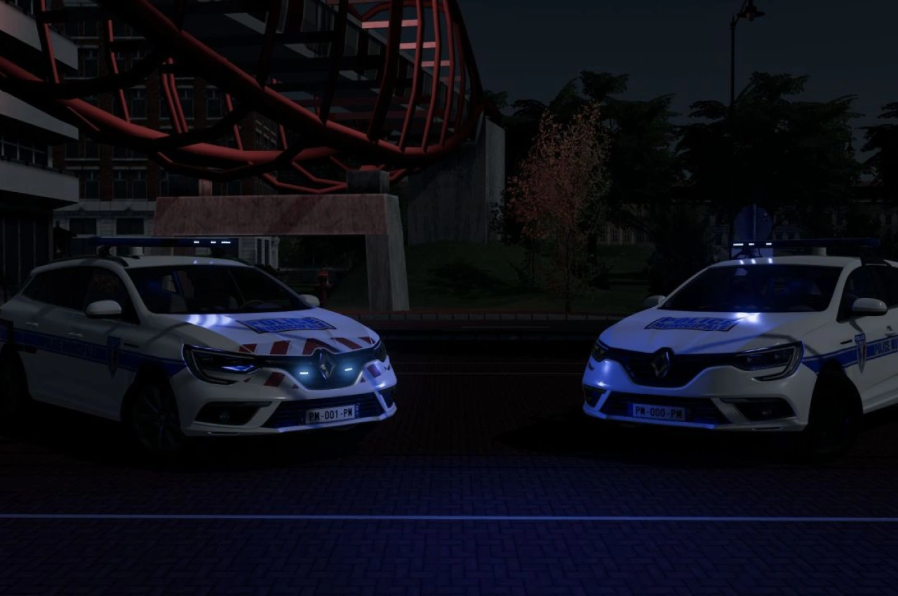 Автомобіль Renault Megane IV Phase 1 (Police Municipale BALI) для Farming Simulator 22