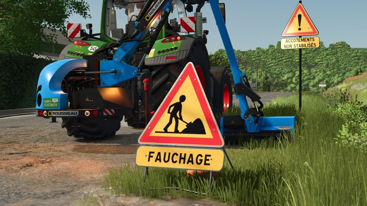Realistische Französische Temporäre Verkehrsschilder (French Temporary Marking) für den Bau in FS25