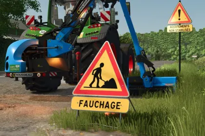 Realistische Französische Temporäre Verkehrsschilder (French Temporary Marking) für den Bau in FS25 — 3