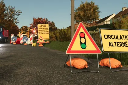 Realistische Französische Temporäre Verkehrsschilder (French Temporary Marking) für den Bau in FS25 — 4