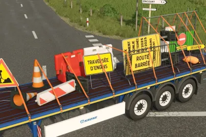Realistische Französische Temporäre Verkehrsschilder (French Temporary Marking) für den Bau in FS25 — 5