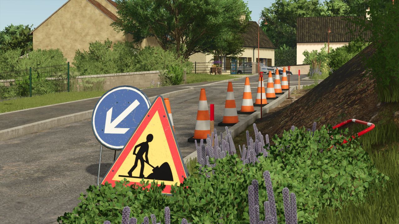 Realistische Französische Temporäre Verkehrsschilder (French Temporary Marking) für den Bau in FS25