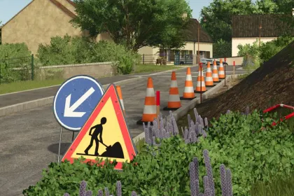 Realistische Französische Temporäre Verkehrsschilder (French Temporary Marking) für den Bau in FS25 — 6