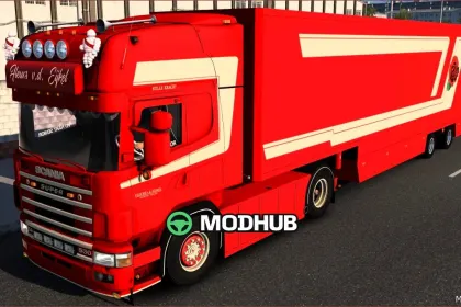 Scania 164L Flowers and Trailer V2 for Euro Truck Simulator 2