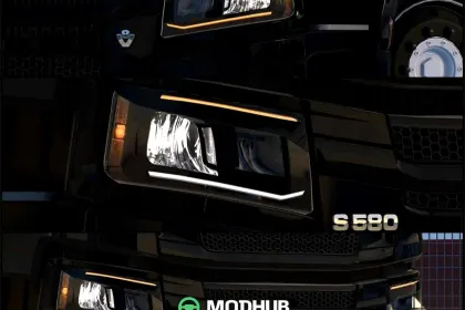 Custom Smoked Headlamps for Euro Truck Simulator 2
