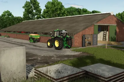 Автентичний Хлів Old Cowshed на 80 Корів для Farming Simulator 25 — з Вигулом або Без — 1