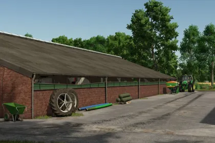Автентичний Хлів Old Cowshed на 80 Корів для Farming Simulator 25 — з Вигулом або Без — 2