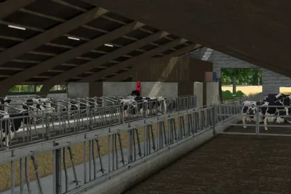 Автентичний Хлів Old Cowshed на 80 Корів для Farming Simulator 25 — з Вигулом або Без — 3