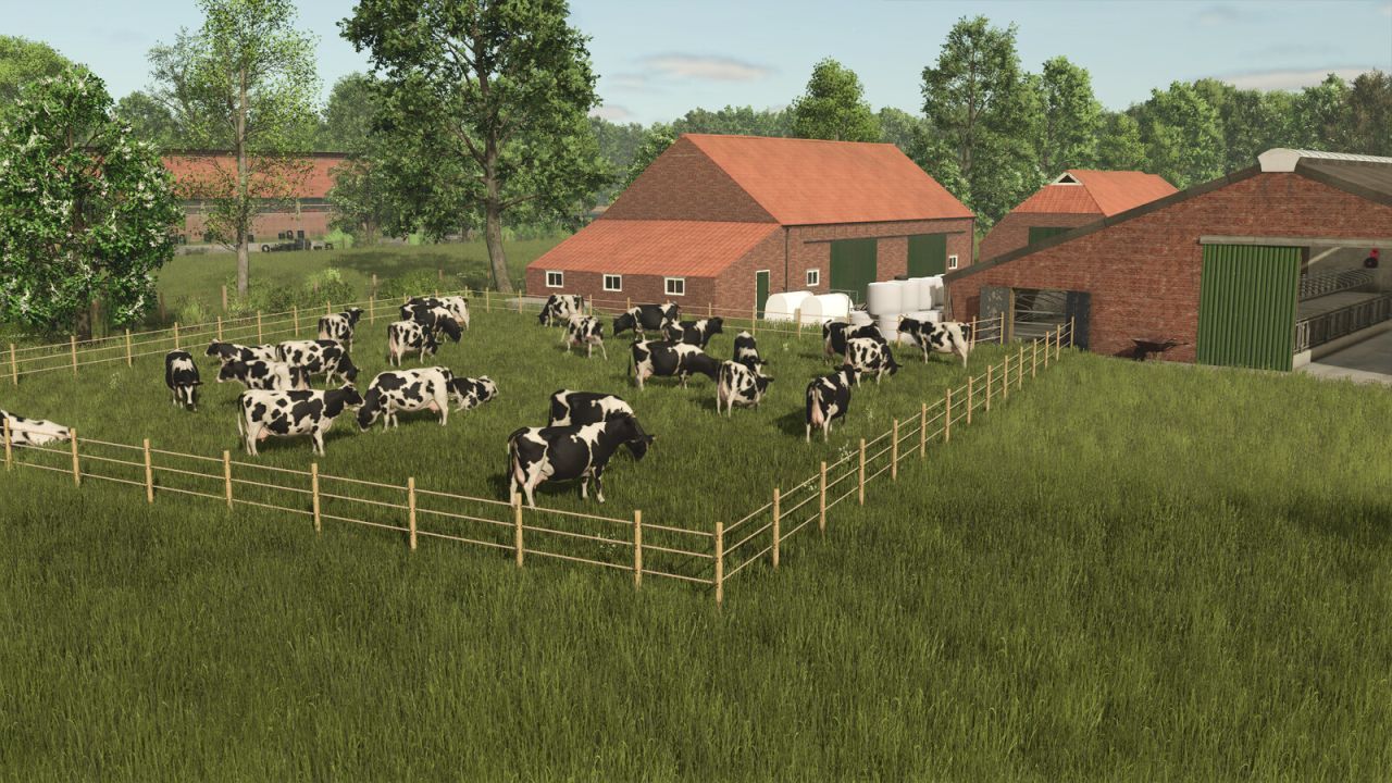 Автентичний Хлів Old Cowshed на 80 Корів для Farming Simulator 25 — з Вигулом або Без