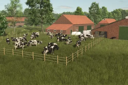 Автентичний Хлів Old Cowshed на 80 Корів для Farming Simulator 25 — з Вигулом або Без — 4