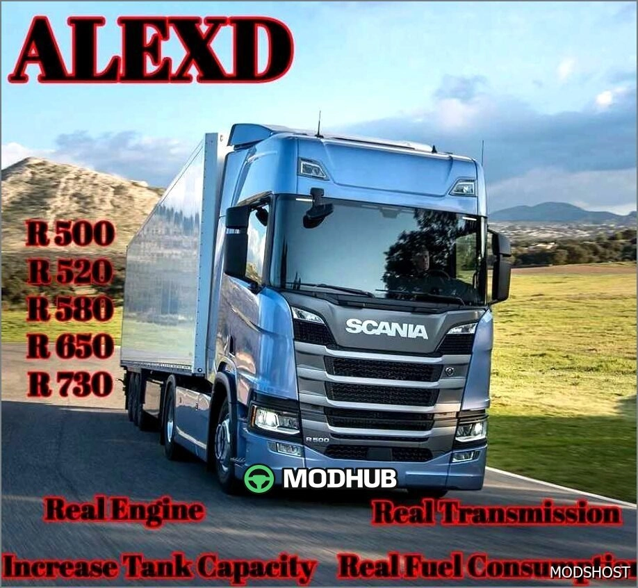 Двигун та трансмісія Scania R для Euro Truck Simulator 2