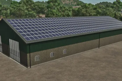 Effektives Getreidesilo mit Trocknungsboden und Einstellungen sowie Solarpanels für FS25 — 3