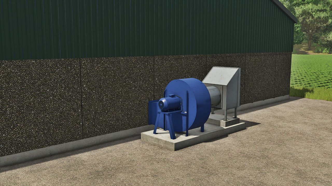 Effektives Getreidesilo mit Trocknungsboden und Einstellungen sowie Solarpanels für FS25