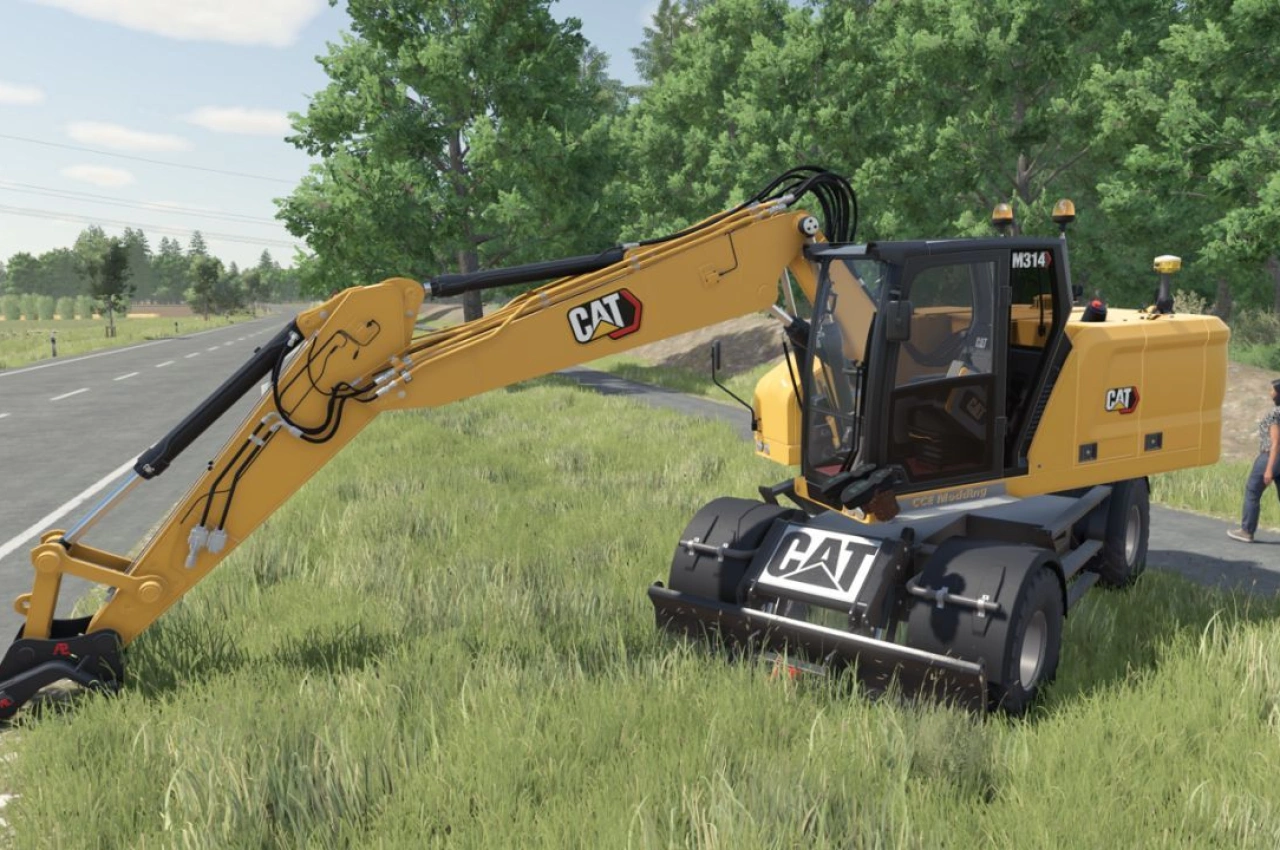 Екскаватор CAT M314 для Farming Simulator 25