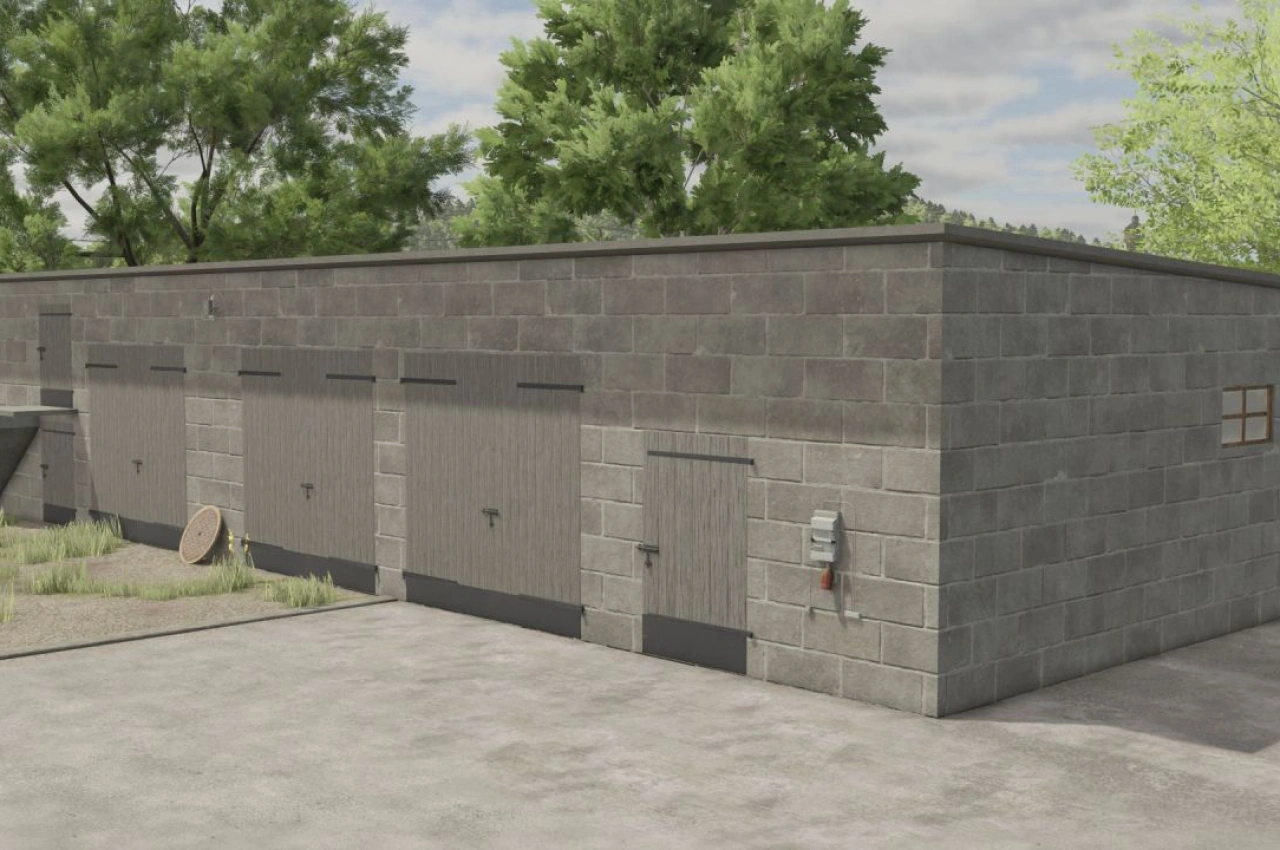 Гараж польського стилю з горищем для Farming Simulator 25