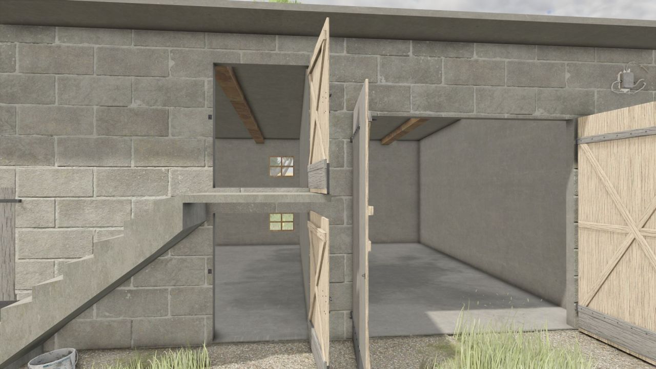 Polnische Garage mit Dachboden für Farming Simulator 25